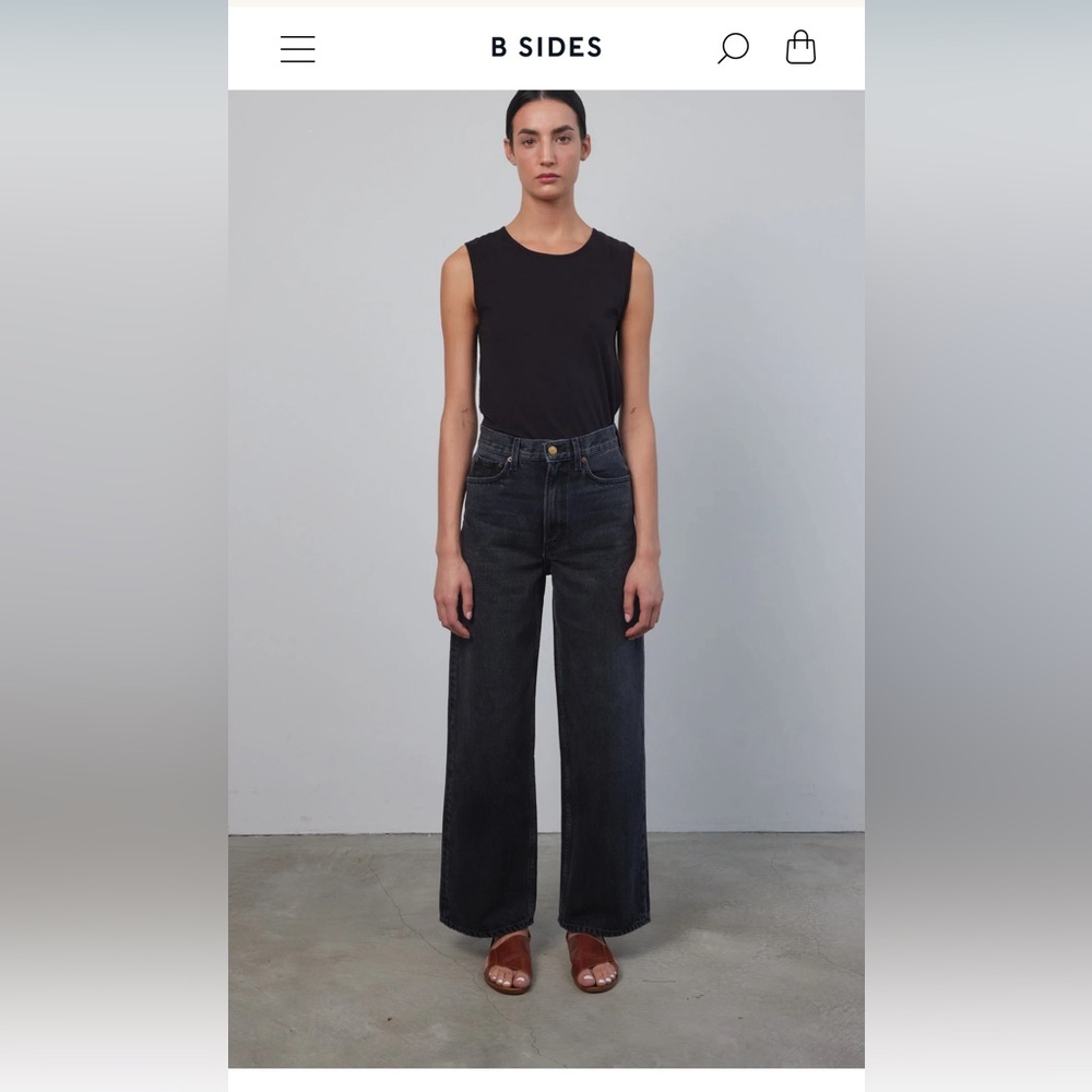 B SIDES Black Wide Leg Jeans